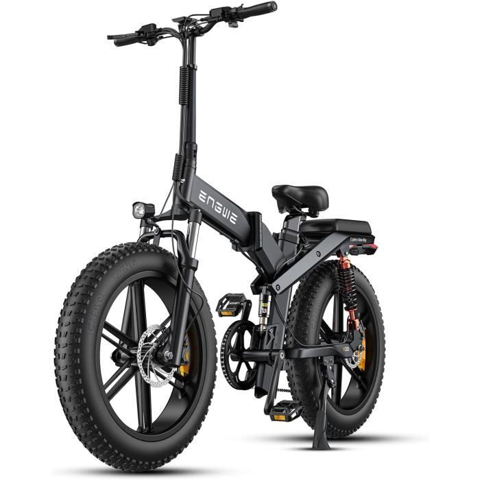 vtt électrique pliable adulte ENGWE X20 Autonomie 150km pneus tout terrain 20 pouces vtc fat Bike Ville Tout suspendu 48V22.2A Gris