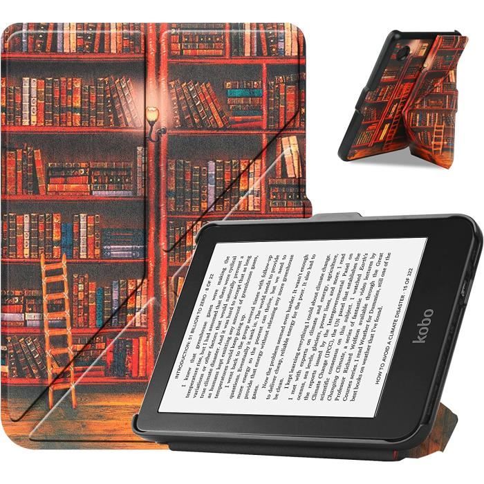 Etui avec Support pour Kobo Clara 2E Bibliothèque Coque de Protection pour Kobo Clara 2e - Tolino Shine 4 Housse Auto Réveil-Sommeil