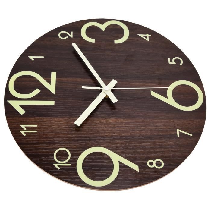Autocollants d'horloge murale lumineuse, horloges décoratives rondes