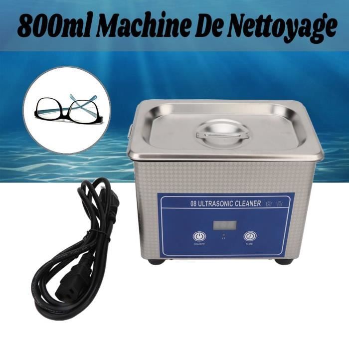 Nettoyeur à Ultrasons Professionnel 47 KHz - Bac En Acier Inox 304 De 300 Ml - Pour Bijoux, Lunettes, Prothèses Dentaires - 4 Modes (2 à 10 Min) - 2