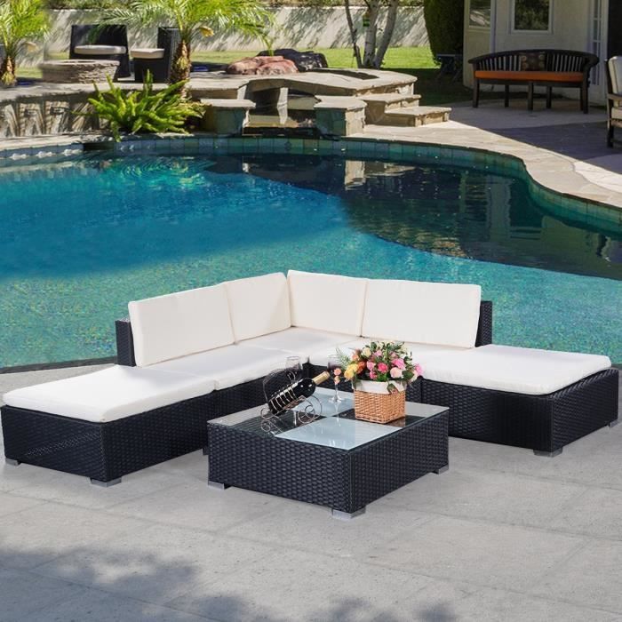 Salon De Jardin Resine Tressee 6 Ps Ensemble Avec 2 Fauteuils 1