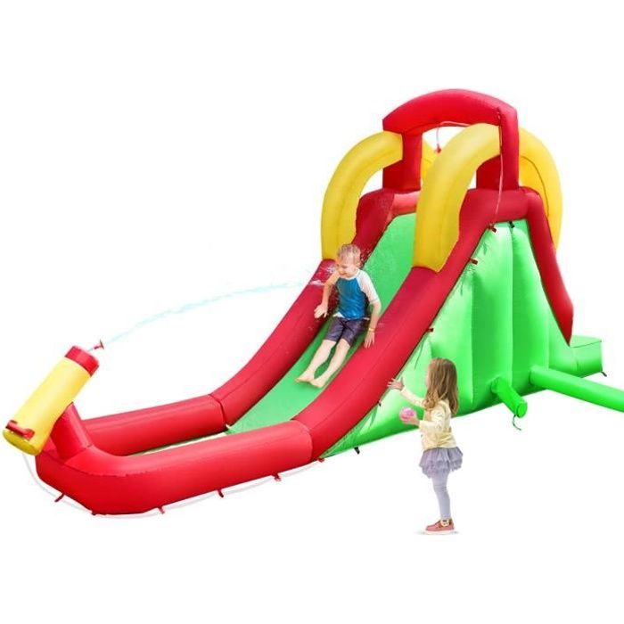 GOPLUS Chateau GonflableAire de Jeux Gonflable avec Zone de Saut de Mur