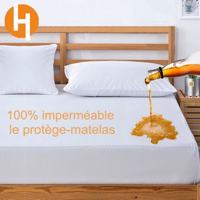 Protege Matelas Impermeable 140x190/200cm Hauteur 30cm Drap Housse