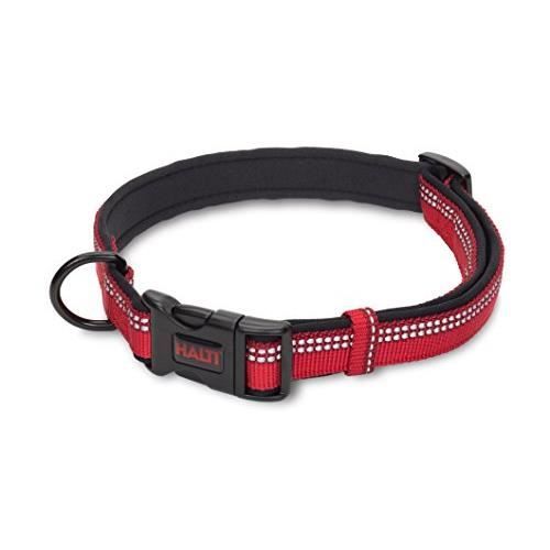 Comparer les prix de Collier pour Chien Rouge HALTI Premium avec Tissage Réfléchissant et Rembourrage en Néoprène Taille XS