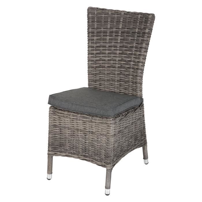 Chaise De Jardin Moorea Resine Tressee Gris Fonce Achat