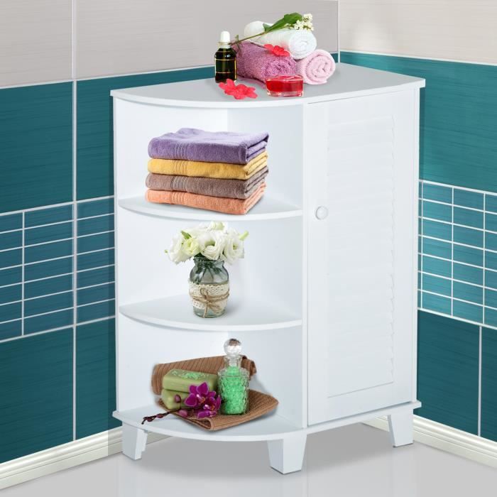 Meuble Bas De Salle De Bain Sur Pied Multi Rangements 3 Etageres