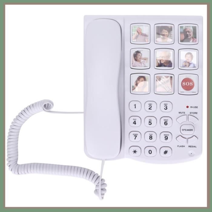 Téléphone fixe avec grosses touches pour personne âgée