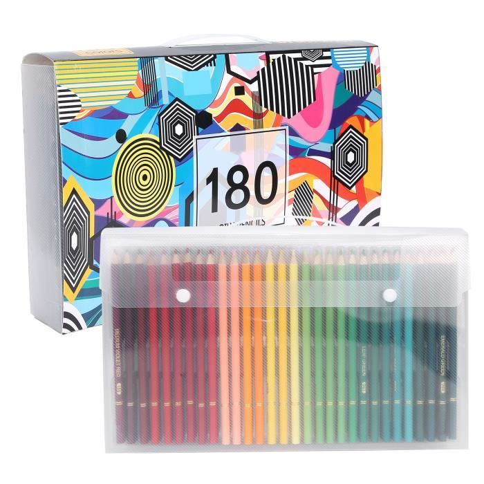 Set De 180 Crayons De Couleur Abeec – 18 Couleurs, Boîte Carton, Pour Enfants Et Adultes, école Et Maison