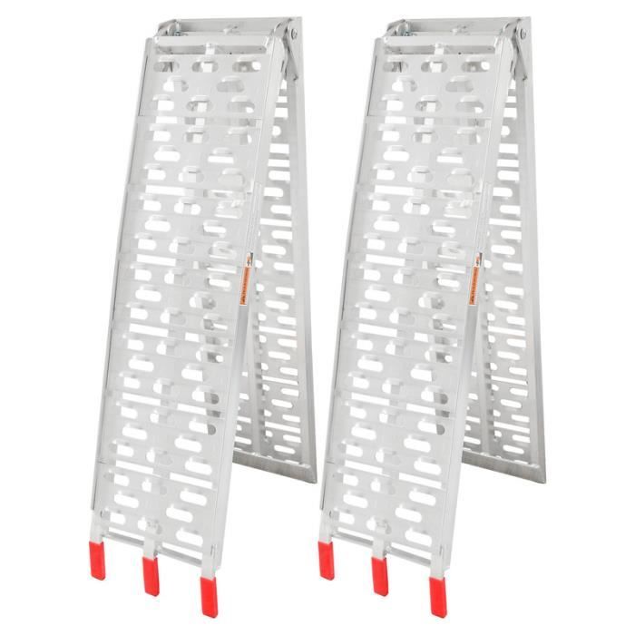jiubiaz 2x Rampe de chargement Rampe d'accès pliable Moto Voiture Aluminium jusqu'à 680kg