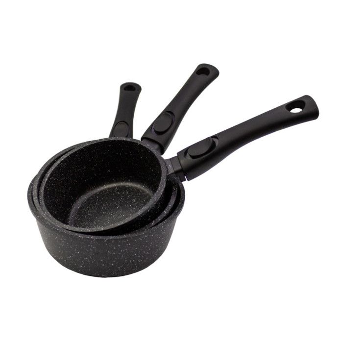 Poêle Pradel Excellence Pierra 24cm - Aluminium Forgé, Revêtement Anti-adhésif Pierre, Manche Amovible - Compatible Induction, Tout Feu
