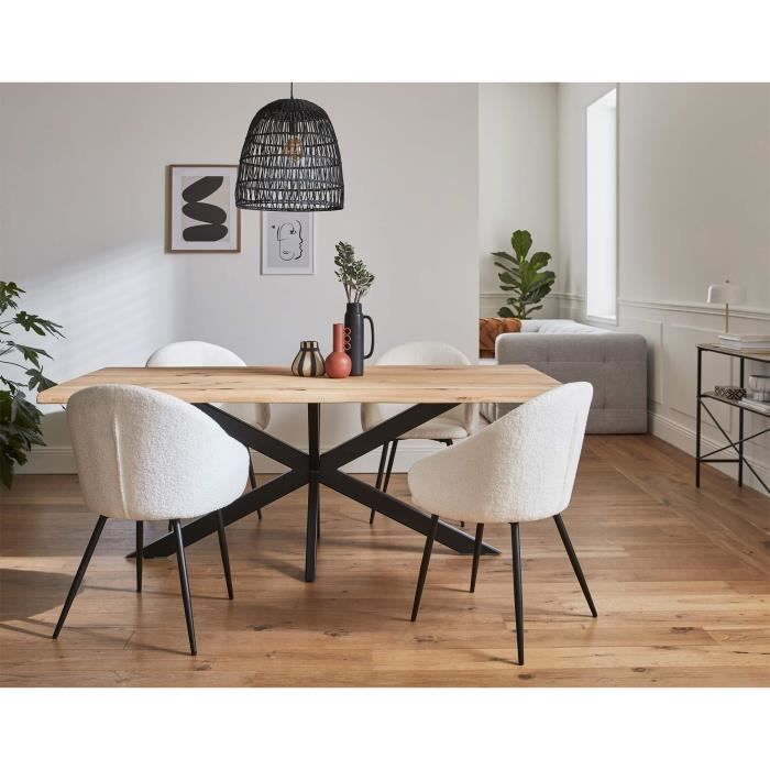 table à manger rectangulaire libertad - lisa design - bois - noir - contemporain - 8 personnes