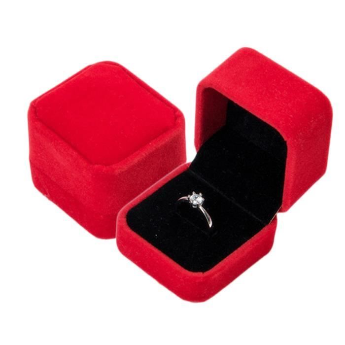 minifinker Boîte à bagues pour boucles d'oreilles de mariage Boucles d'oreilles de mariage boîte à bagues jeux accessoire rouge