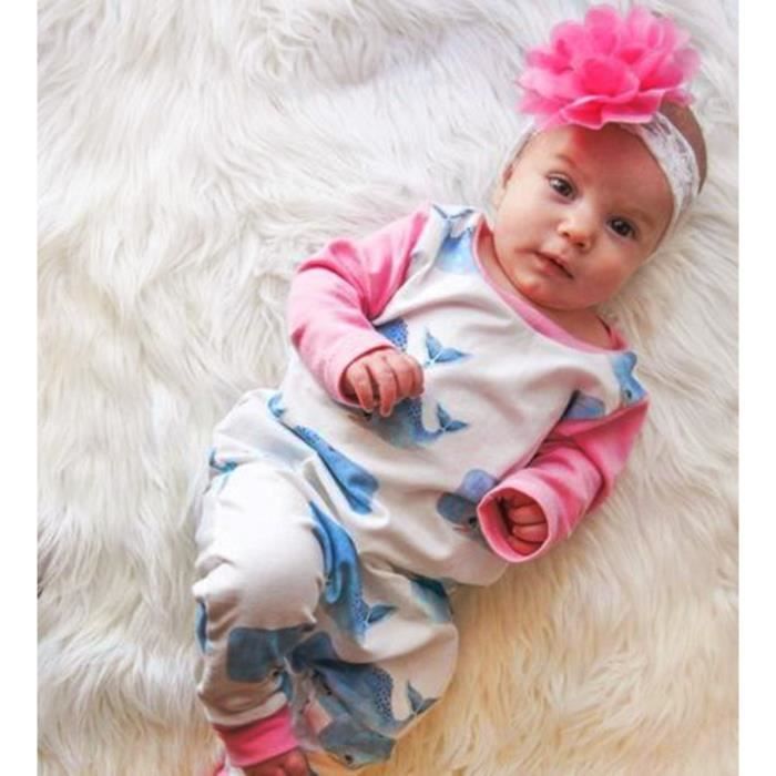 Bebe Mignon Enfant Nouveau Ne Fille Garcon Baleine Imprimer Vetements Chauds Romper Jumpsuit Wll7595 Blanc Blanc Cdiscount Pret A Porter