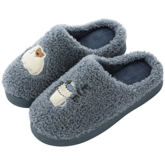 Toddler Kids Home Pantoufles Bebes Garcons Filles Dessin Anime Chaud A L Interieur Des Chaussures De Plancher Marine Marine Cdiscount Chaussures