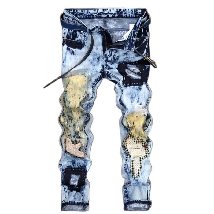 Jeans homme hotsell avec dessin