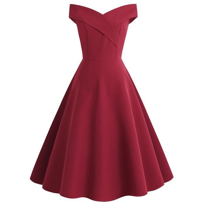 Robe rouge evasee best sale