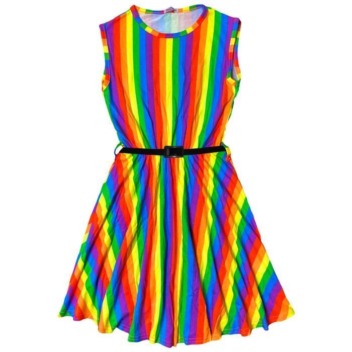 Enfants filles arc en ciel Patineur robe 5 13 Ans Skater dress