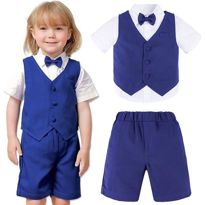 Costume Enfant Garcon Mariage Vestons 3pcs Vêtements Smoking Eglise Pâques  Bénédiction Formel Tenue Manches Longues 12 Mois à 4 Ans