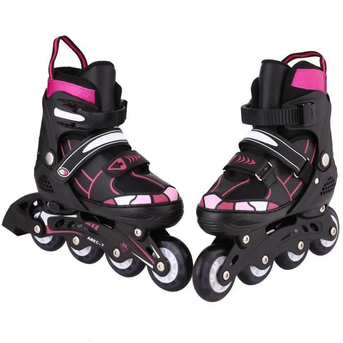 Rollers Enfants Réglables 4 Tailles (30-41) - Garçon/Fille, Roulements ABEC-7, Chaussure Respirante - Sécurité Fermeture Rapide, Sangle, Lacets - 9