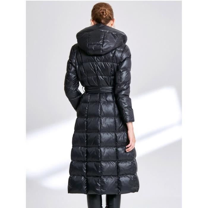 Doudoune femme capuche avec ceinture pais chaud confortable