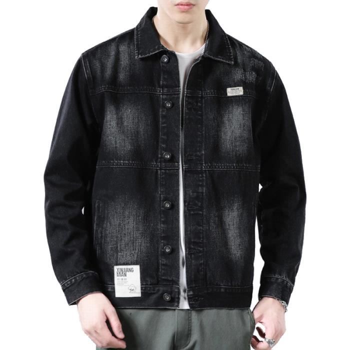 Veste en jean homme veste en jean vintage coton Ample et confortable Processus de lavage 