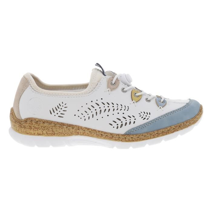 Sneakers Slip-on Femme - Rieker - Blanc - Talon Compensé Bas 3,5 cm