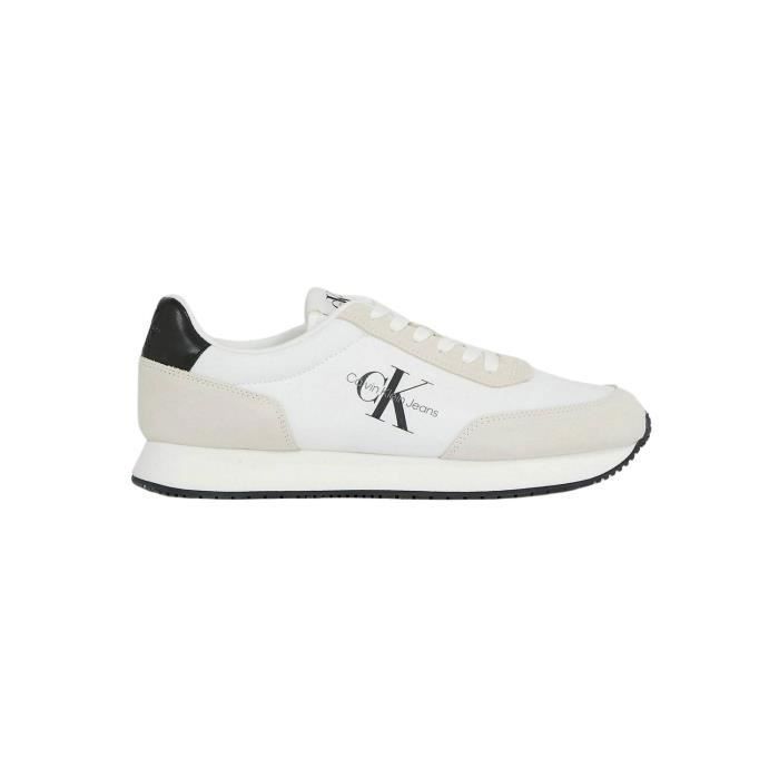 Calvin Klein Jeans Baskets - CALVIN KLEIN JEANS - Retro Runner - Blanc - Homme - Synthétique