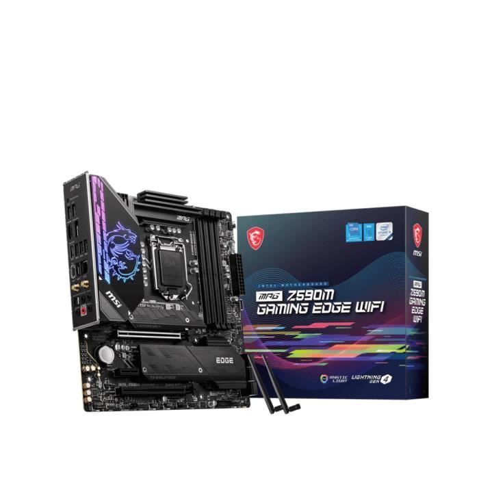 MSI MPG Z590M GAMING EDGE WIFI Carte mère micro ATX Socket LGA1200 Z590 Chipset USB C Gen 2x2 USB 3.2 Gen 2 USB C Gen2 USB 3.2 Gen 1 2.5 Gigabit LAN Wi Fi 6 Bluetooth carte...