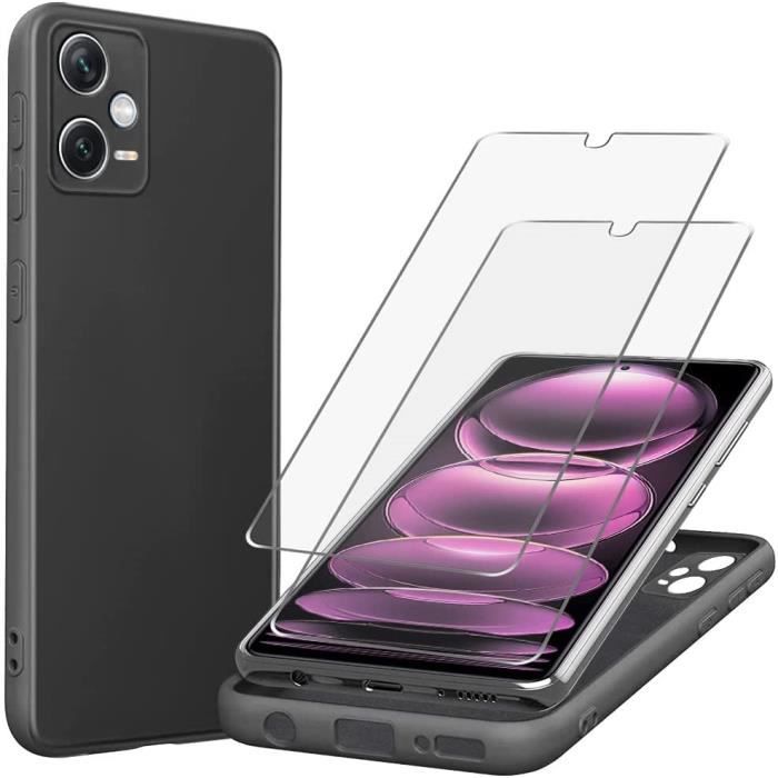 Cover Compatibile per Xiaomi Poco X5 Pro 5G / Redmi Note 12 Pro 5G con 2 Pellicola Vetro Temperato, Morbido Silicone ed Antiurto Protettivo Bumper TPU Gel Smartphone Custodia Case - Trasparente
