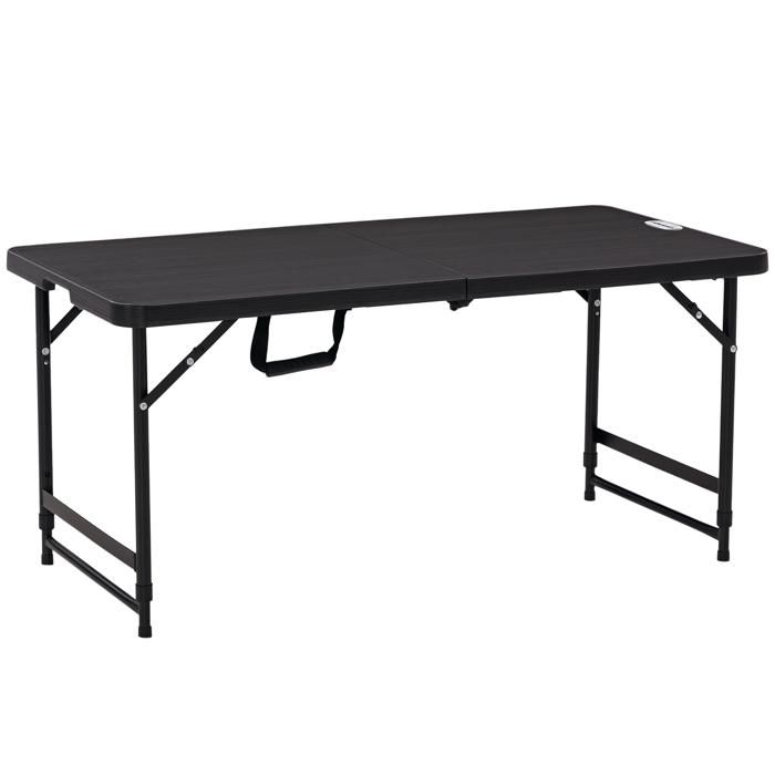 Outsunny - Table de jardin - HDPE - 118x60x74cm - Gris foncé