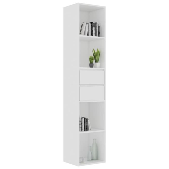LVL - MEUBLE ETAGERE - Bibliothèque Blanc 36x30x171 cm Aggloméré(4020)