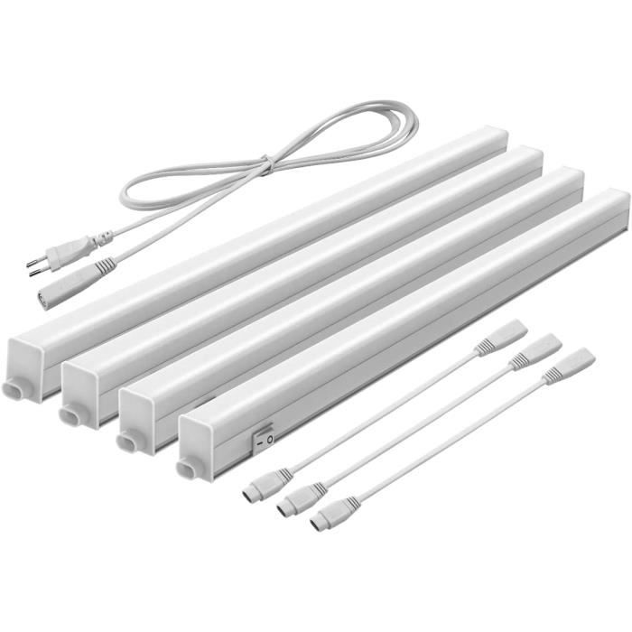 Réglette LED Extensible Sous Meuble Conero - Lumière Blanche Neutre 4000K - Dimmable (intensité Variable) - Longueur 40 Cm Extensible - Couleur Titane - 4