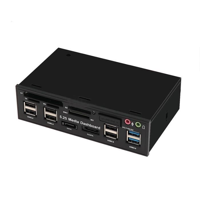 5 25 Pouces Multi Usb 3 0 Panneau Avant Usb 3 0 2 0 Pc Hub E Sata Sata Audio Multi Lecteur De Carte Pour Boitier De Lecteur Prix Pas Cher Cdiscount