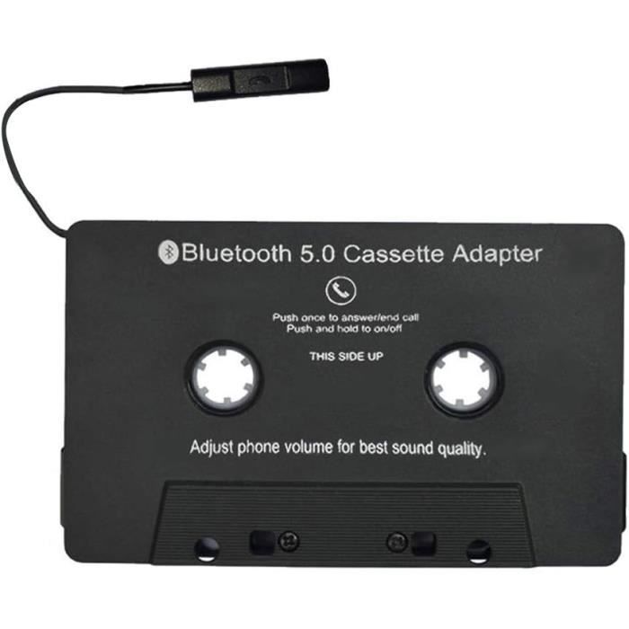 Adaptateur auxiliaire pour cassette audio, récepteur de cassette 5.0  compatible Bluetooth, adaptateur cassette-auxiliaire, adaptateur de cassette  audio mains libres, lecteur de cassette de bureau pour écouter la musique  du téléphone portable et