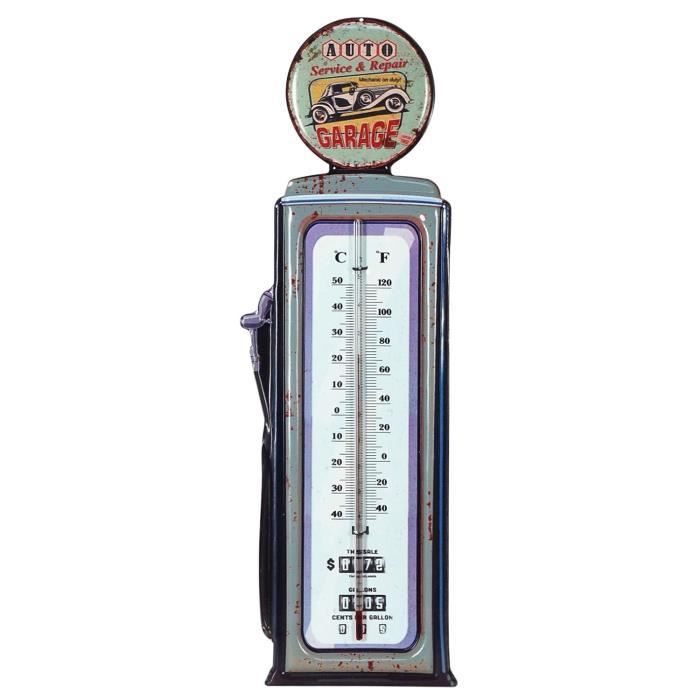 Thermomètre vintage métal XL, Modèle Station Essence 3, H 48[S363] -  Cdiscount Jardin