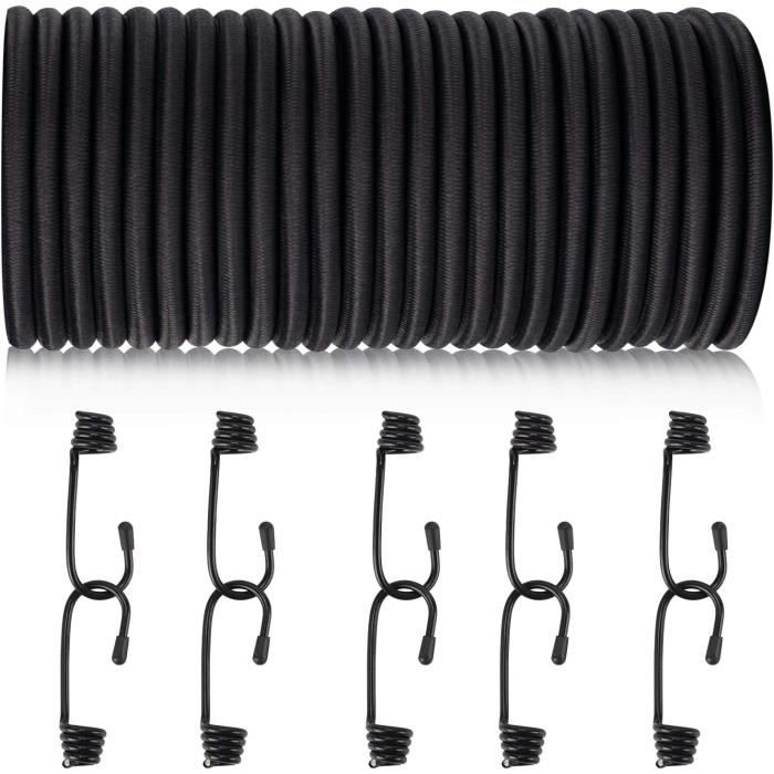 Lot De 4 Cordons De Sécurité élastiques Enroulés - PVC Et Fil D'acier - Neuf