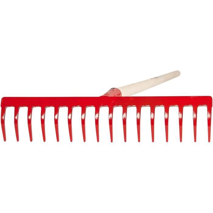Râteau à Chaume 134 Cm – 21 Dents Acier, Largeur 33 Cm, Manche Long Réglable Pour Nettoyage Pelouse Et Jardin