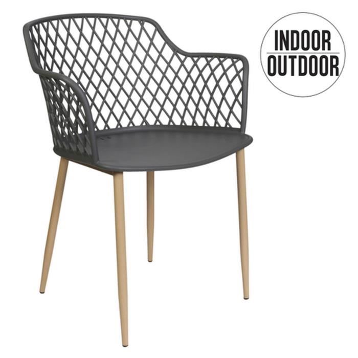 fauteuil de jardin design - the concept factory - malaga - métal - gris - utilisation intérieure et extérieure