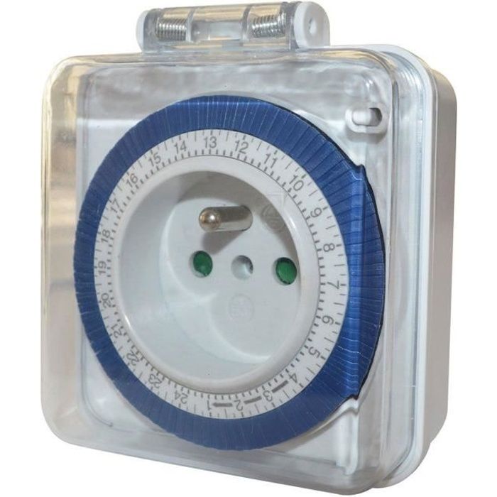 TIBELEC Programmateur Journalier Mécanique 3500W – Prise Minuteur 24h Avec 48 Programmes, Idéal Heures Creuses