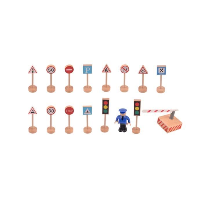 24 PCS BARRICADE Signalisation Routière Trafic Cônes Panneau Jouet Miniatures EUR 6,58 - FR