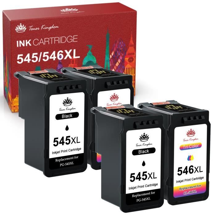 TONER KINGDOM 545 546 XL Cartouches d'encre 4 Pack Compatibles pour ...