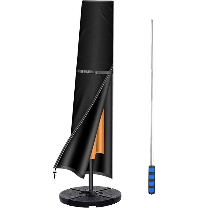 Housse De Parasol En Tissu Oxford Avec Cordon De Serrage Réglable (280 X 30/81/46 Cm