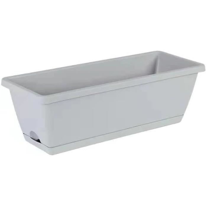Lot De 4 Jardinières Balcon Aspect Rotin - 17L, Marron, Dimensions 51x19x18,5cm