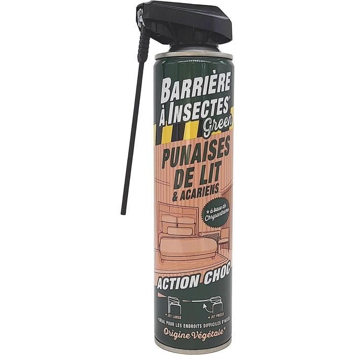 BARRIERE A INSECTES Green Aérosol Punaises De Lit & Acariens 400ml - Action Choc Naturelle