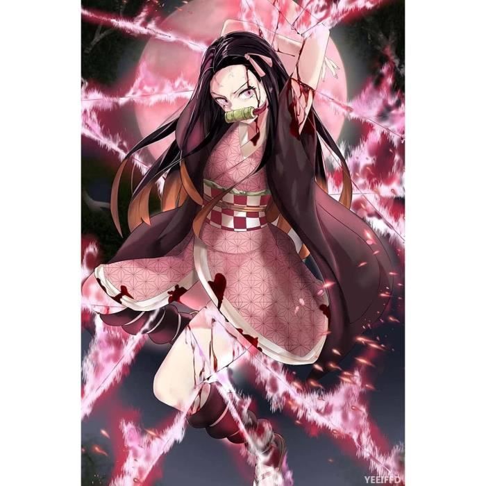 Kits de peinture diamant Anime DIY pour adultes, kit d'art diamant 5D Demon Slayer, perceuse ronde complète pour dé 30 x 40 cm_12 - Beaux-Arts et Loisirs créatifs