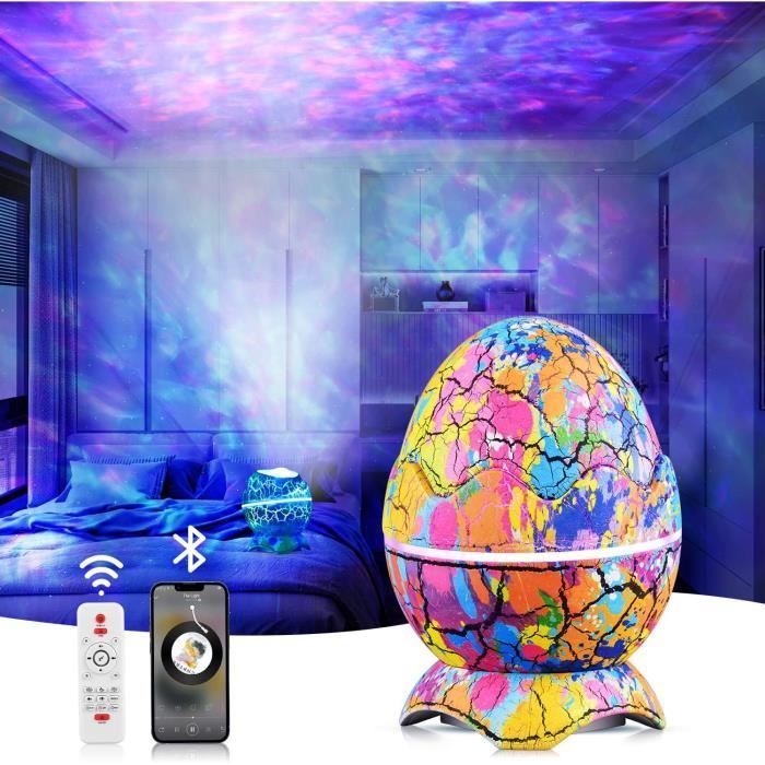 Projecteur Ciel étoilé œuf Dinosaure - Veilleuse LED Avec Bluetooth Et Aurore - Décoration Chambre Enfant
