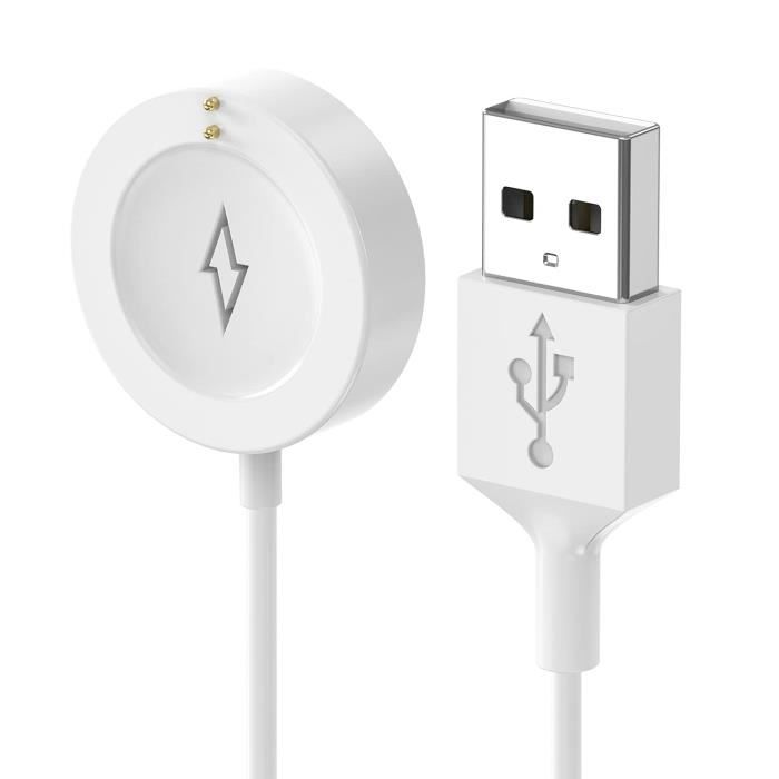 Câble Chargeur Magnétique Pour Montre Fossil Gen 1/2/3 - Compatible Q Founder Wander Marshal, Noir, Charge Rapide