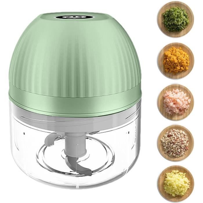 Hachoir Électrique 4 En 1 Portable USB - Mini Robot Cuisine Pour Ail, Gingembre, Viande, Légumes Et Fruits - Rechargeable Et Compact