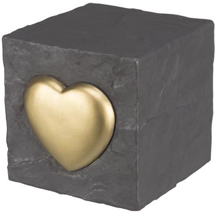 TRIXIE Cube tombale cube avec cœur - 11x11x11cm - Gris - Pour chien et chat