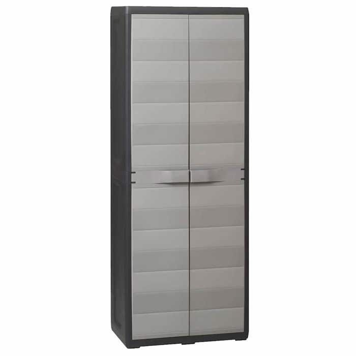 Vidaxl Armoire De Rangement De Jardin Avec 3 Etageres Noir Et Gris Achat Vente Armoire De Chambre Vidaxl Armoire De Rangement Soldes Sur Cdiscount Des Le 20 Janvier Cdiscount